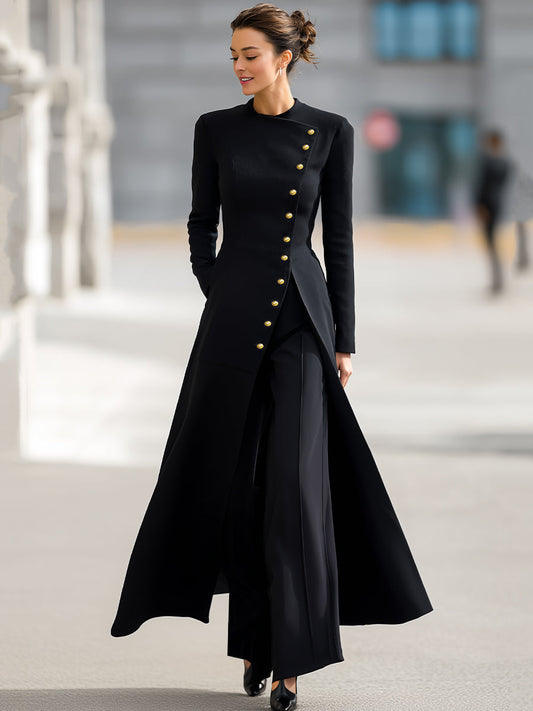 Elegant Long Blazer And Trousers Set